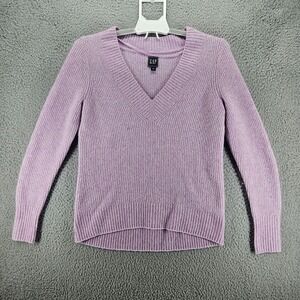 GAP Women's XS Wool Alpaca Blend Light Purple V-Neck Pullover Sweater XS‎